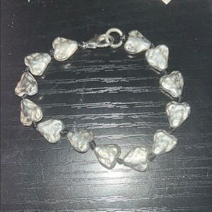 Silver Heart Stone Bracelet